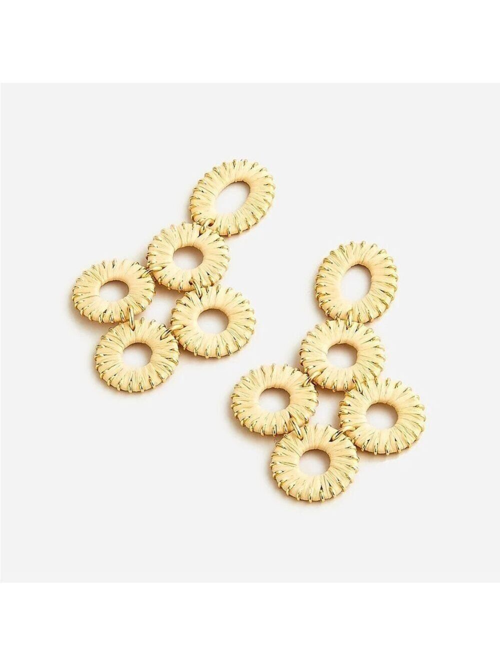 J.Crew Raffia Statement Earrings-gold NWT - Picture 2 of 6
